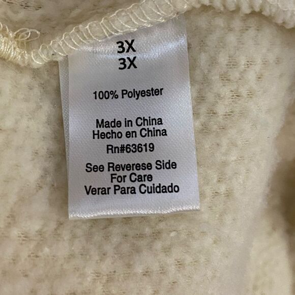 THE Sweatshirt Project Cream Sherpa Faux Shearling Button Front Shirt Jacket - Picture 5 of 7